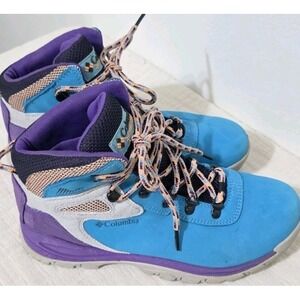 Columbia Newton Ridge Women's 9.5 Hiking Boots Waterproof Teal Lace Up Outdoors